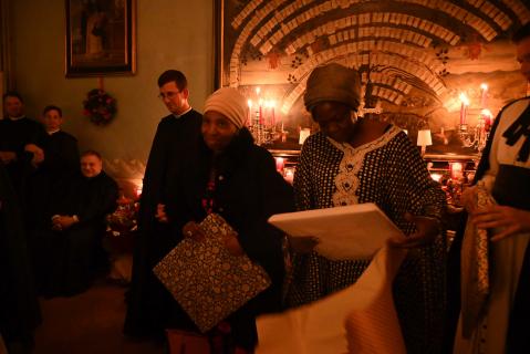 Nos amies venues du Gabon avec le chanoine Bergerot, leur curé, pour fêter Noël à Gricigliano